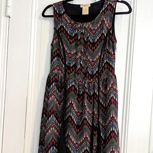 Esley Dress, Black/Multicolored, Small (Modcloth)